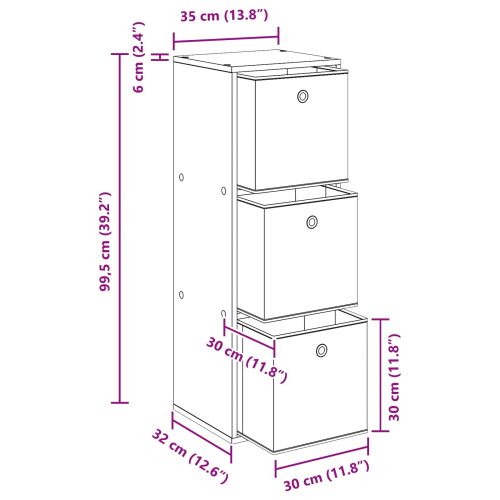 Служебен шкаф с чекмедже Черния дъб 35 x 32 x 99,5 см