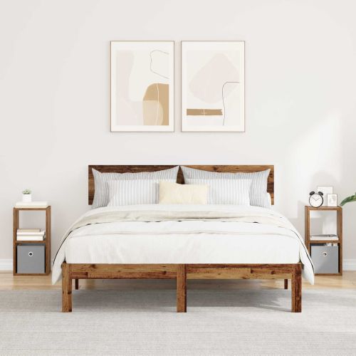 Нощно шкафче с чекмедже 2 pcs Старо дърво 25,5 x 22 x 49,5 см