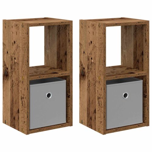 Нощно шкафче с чекмедже 2 pcs Старо дърво 25,5 x 22 x 49,5 см