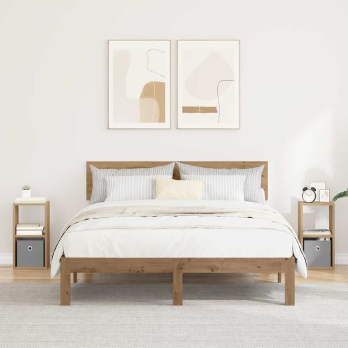 Нощно шкафче 2 pcs Дъб 25,5 x 22 x 49,5 см Инженерно дърво