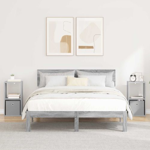 Нощно шкафче с чекмедже 2 pcs Сив Сонома 30,5 x 27 x 59,5 см