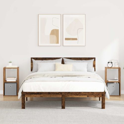 Нощно шкафче с чекмедже 2 pcs Старо дърво 30,5 x 27 x 59,5 см