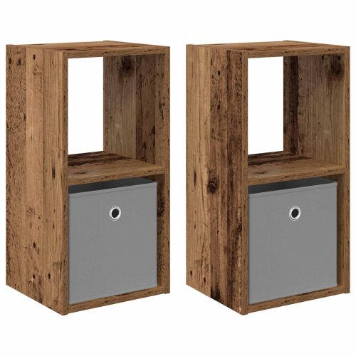 Нощно шкафче с чекмедже 2 pcs Старо дърво 30,5 x 27 x 59,5 см