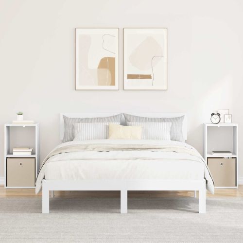 Нощно шкафче 2 pcs Бяло 35 x 32 x 68,5 см Инженерно дърво