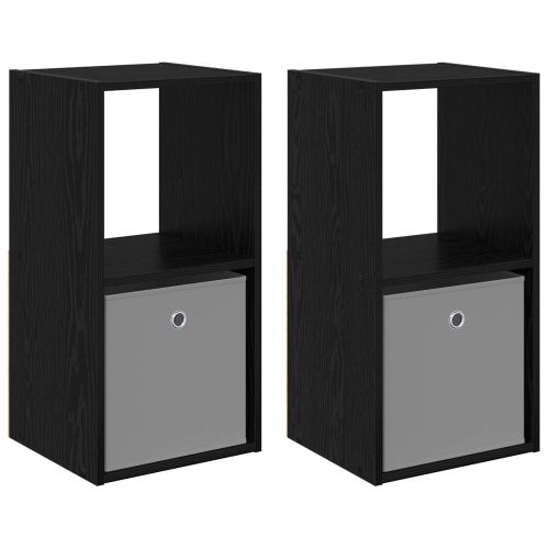 Нощно шкафче 2 pcs Черния дъб 35 x 32 x 68,5 см Инженерно дърво