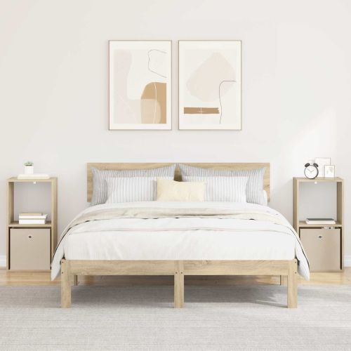Нощно шкафче 2 pcs Сонома дъб 35 x 32 x 68,5 см Инженерно дърво
