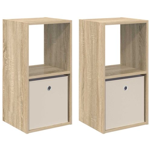 Нощно шкафче 2 pcs Сонома дъб 35 x 32 x 68,5 см Инженерно дърво