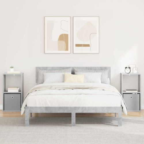 Нощно шкафче с чекмедже 2 pcs Циментено сиво 35 x 32 x 68,5 см