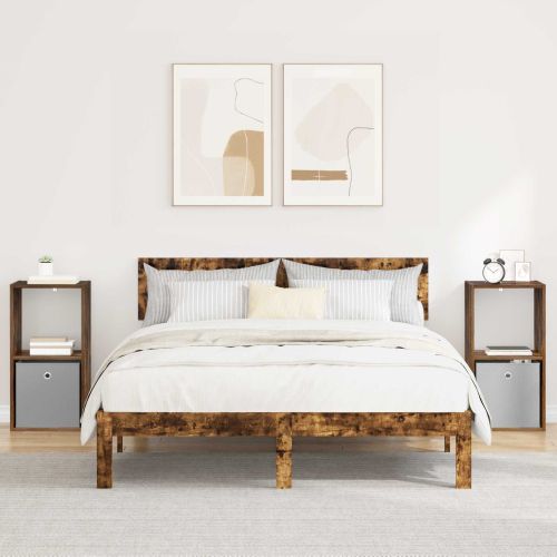 Нощно шкафче 2 pcs Димян дъб 35 x 32 x 68,5 см Инженерно дърво