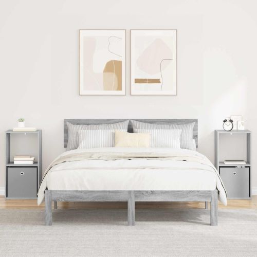 Нощно шкафче 2 pcs Сив Сонома 35 x 32 x 68,5 см Инженерно дърво