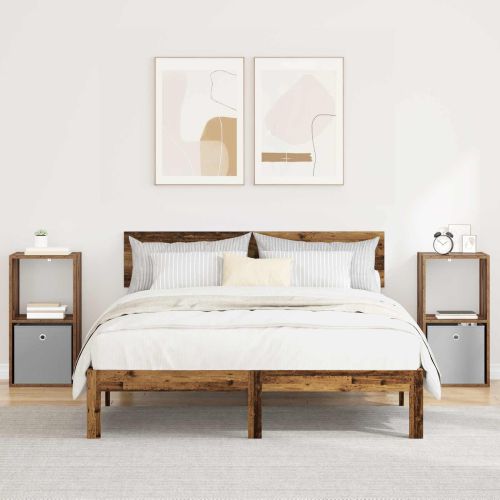 Нощно шкафче с чекмедже 2 pcs Старо дърво 35 x 32 x 68,5 см