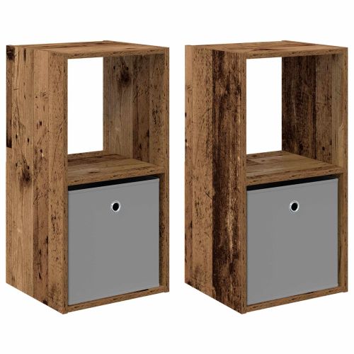 Нощно шкафче с чекмедже 2 pcs Старо дърво 35 x 32 x 68,5 см