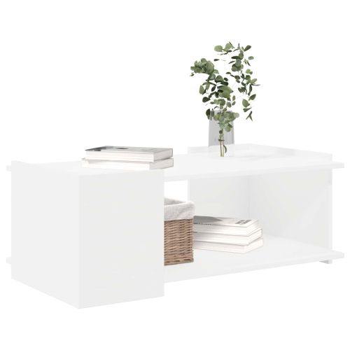 Масичка за кафе Бяло 90 x 50 x 33 см Инженерна дървесина