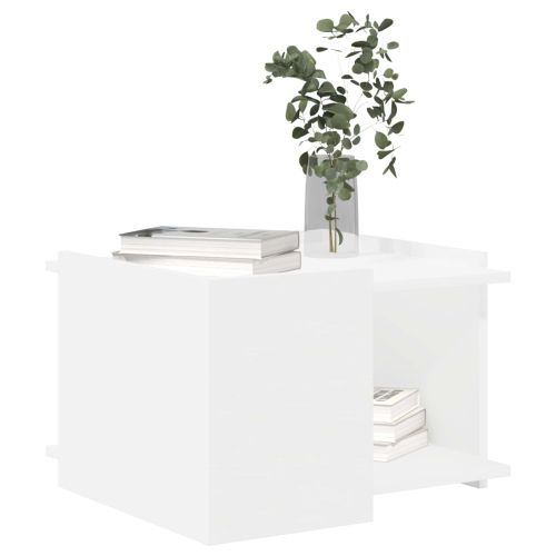 Масичка за кафе Бяло 50,5 x 50 x 33 см Инженерна дървесина