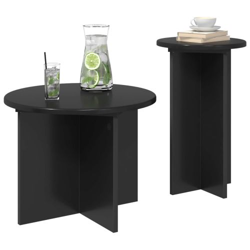 Комплект помощни маси 2 pcs Черен дъб Инженерна дървесина
