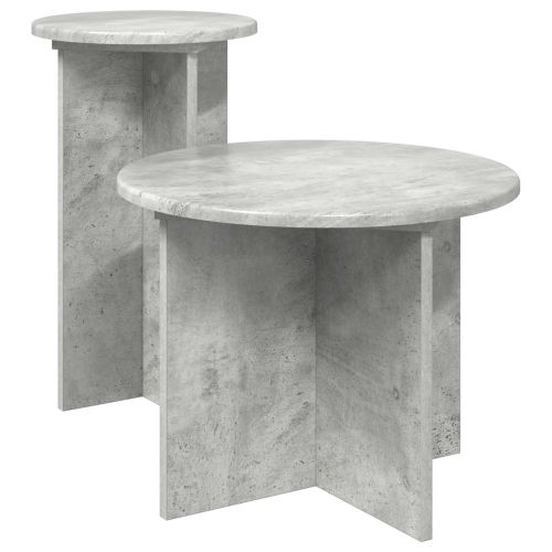 Комплект помощни маси 2 pcs Бетонно сиво Инженерна дървесина