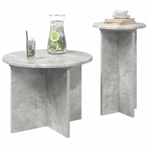 Комплект помощни маси 2 pcs Бетонно сиво Инженерна дървесина
