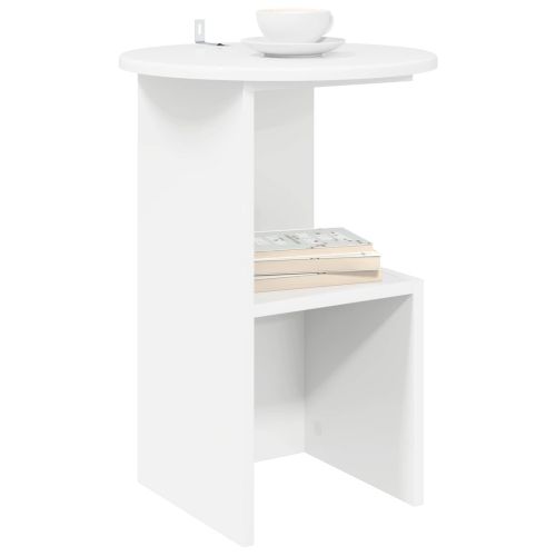 Странична маса Бяло Ø 39,5 x 55 см Инженерна дървесина