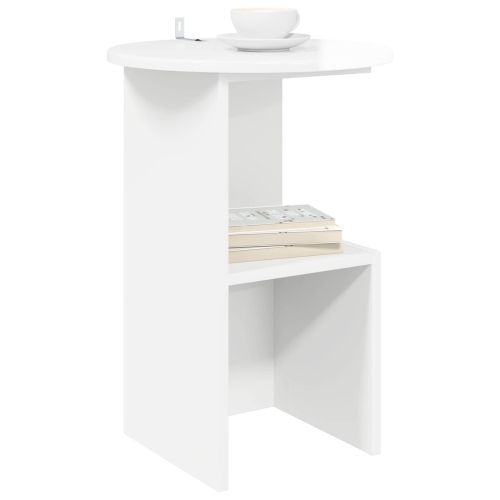 Странична маса Бял гланц Ø 39,5 x 55 см Инженерна дървесина