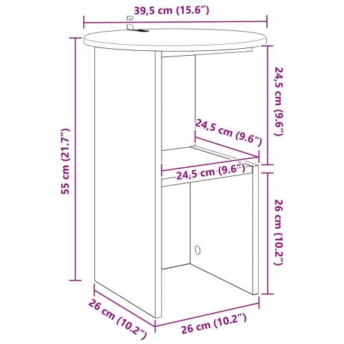 Странична маса Бял гланц Ø 39,5 x 55 см Инженерна дървесина