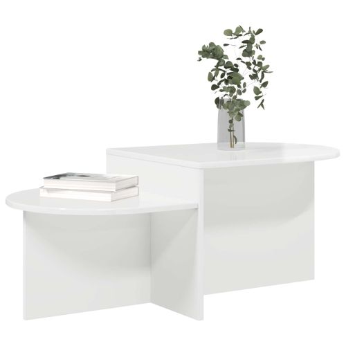 Масичка за кафе Бял гланц 100 x 50 x 40 cm Инженерна дървесина