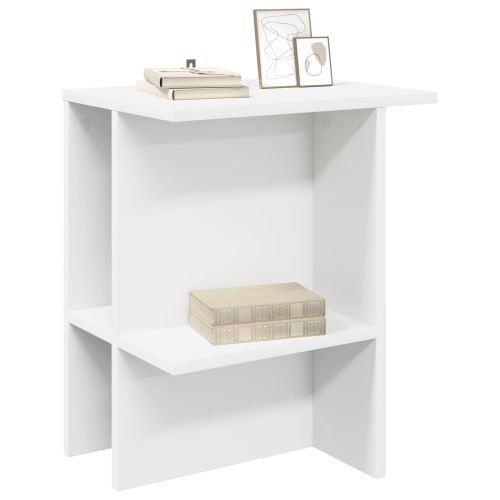 Масичка за кафе 2 pcs Бяло 40 x 30 x 49 см Инженерна дървесина