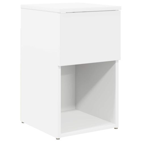 Шкаф за легло Бяло 29 х 31,5 х 49 см Инженерна дървесина