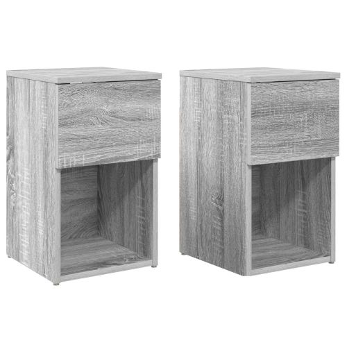 Шкаф за легло 2 pcs Сива сонома 29 х 31,5 х 49 см