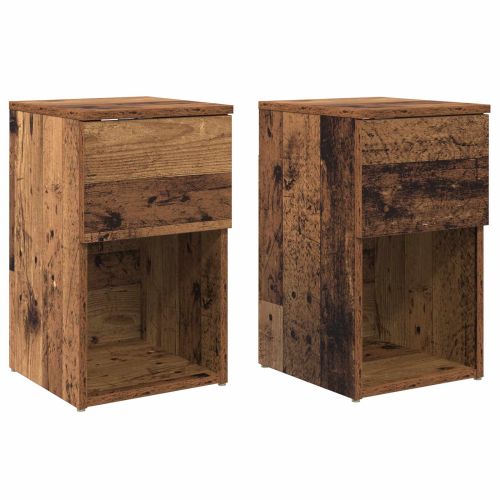 Шкаф за легло 2 pcs Старо дърво 29 х 31,5 х 49 см