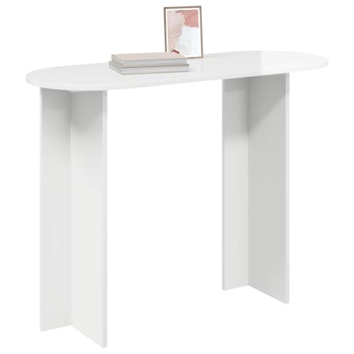 Конзолна маса Бял гланц 100 x 39,5 x 75 см Инженерна дървесина