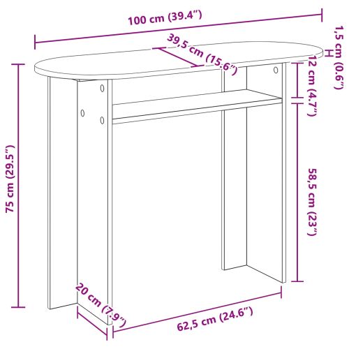 Конзолна маса Старо дърво 100 x 39,5 x 75 см