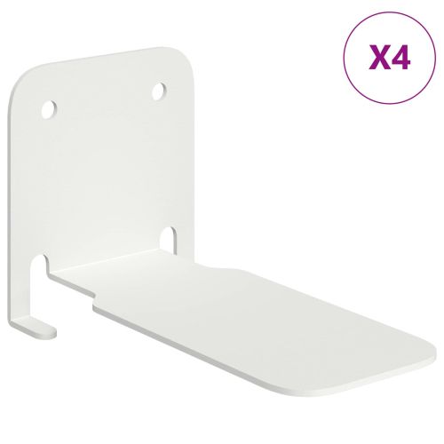 Плаващ рафт с рафт със съхранение 4 pcs Бял 6 x 10,8 x 6,6 см