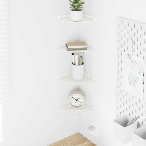 Плаващ рафт с рафт със съхранение 4 pcs Бял 15 x 15 x 2 см