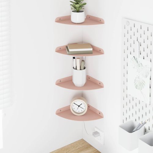 Плаващ рафт с рафт със съхранение 4 pcs Розово 18 x 18 x 2 см