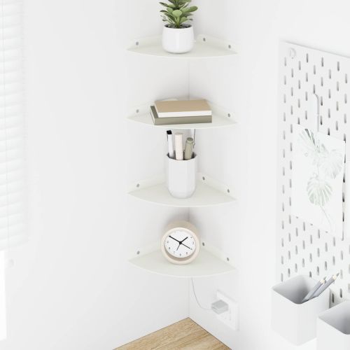 Плаващ рафт с рафт със съхранение 4 pcs Бял 18 x 18 x 2 см