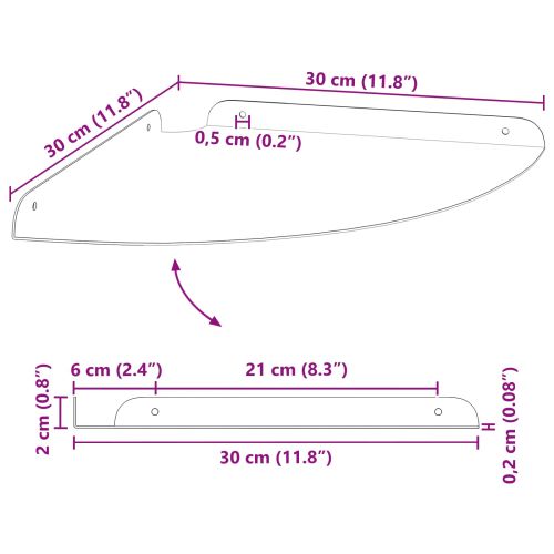 Плаващ рафт с рафт със съхранение 2 pcs Антрацит 30 x 30 x 2 см