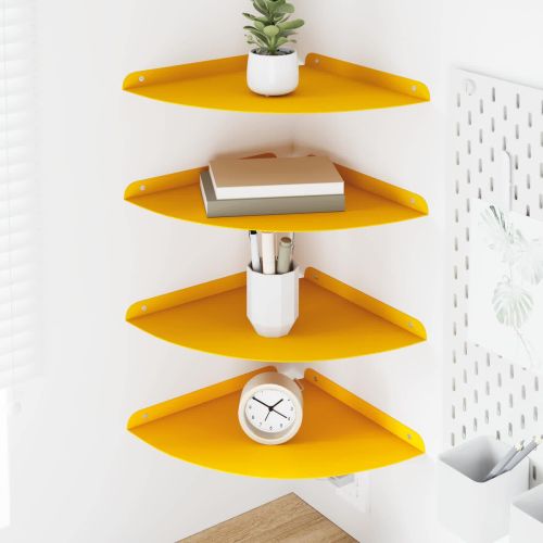 Плаващ рафт с рафт 4 pcs Горчично жълто 30 x 30 x 2 см