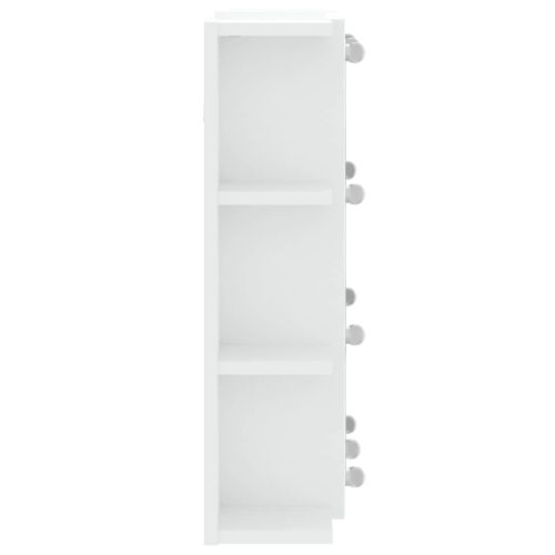 Огледален шкаф с LED, бял, 70x16,5x60 см
