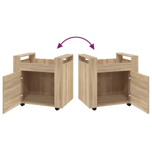 Бюро на колелца, дъб сонома, 60x45x60 см, инженерно дърво