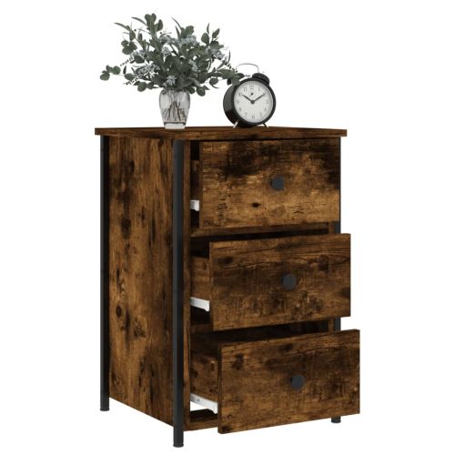 Нощни шкафчета 2 бр опушен дъб 40x36x60 см инженерно дърво