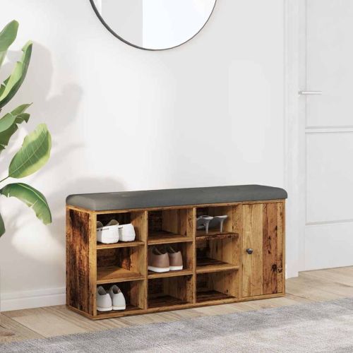 Пейка за обувки от старо дърво 102x32x50 cm Инженерна дървесина