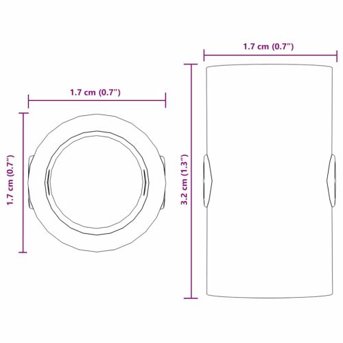 Стопери за маса за футбол 10 pcs Черен 1,7 x 1,7 x 3,2 см ПП