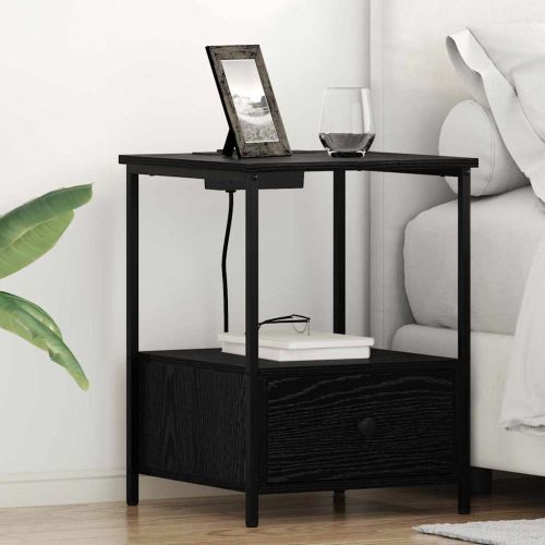 Нощен шкаф 2 pcs Черния дъб 42 x 41 x 56 см Инженерно дърво