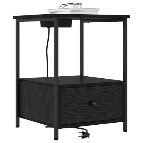 Нощен шкаф 2 pcs Черния дъб 42 x 41 x 56 см Инженерно дърво
