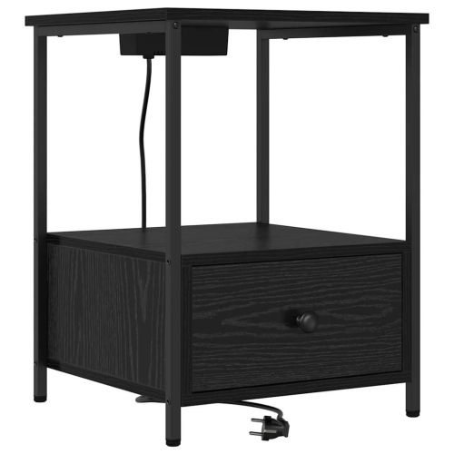 Нощен шкаф 2 pcs Черния дъб 42 x 41 x 56 см Инженерно дърво
