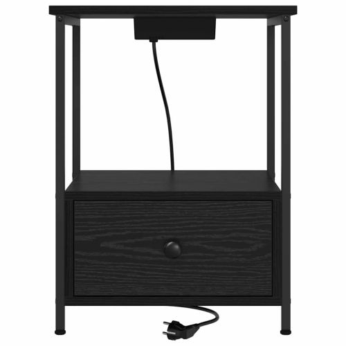 Нощен шкаф 2 pcs Черния дъб 42 x 41 x 56 см Инженерно дърво