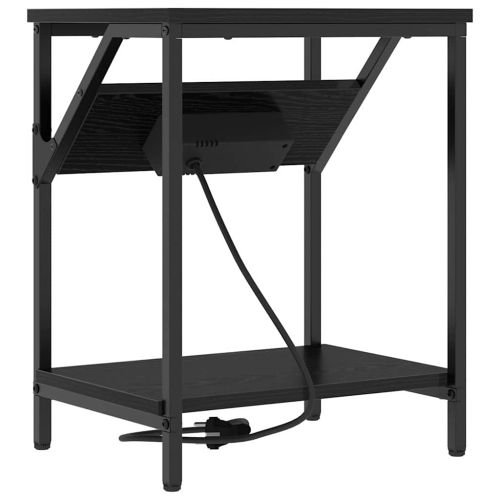 Нощен шкаф 2 pcs Черния дъб 38 x 30 x 48 см Инженерно дърво
