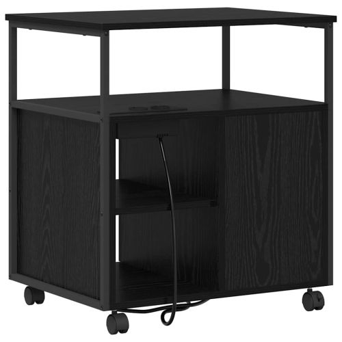 Шкаф с зарядна станция с колело Черния дъб 61 x 46 x 67 см