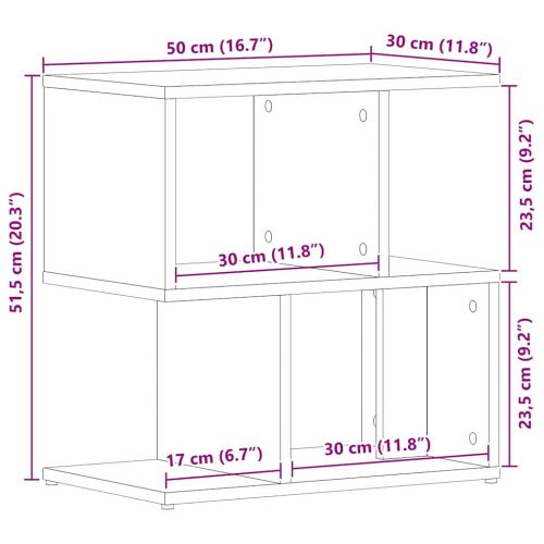 Нощен шкаф Черния дъб 50 x 30 x 51,5 см Инженерна дървесина