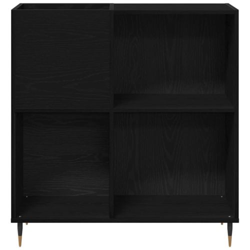 Шкаф за грамофонни плочи с рафт Черния дъб 85 x 38 x 89 см